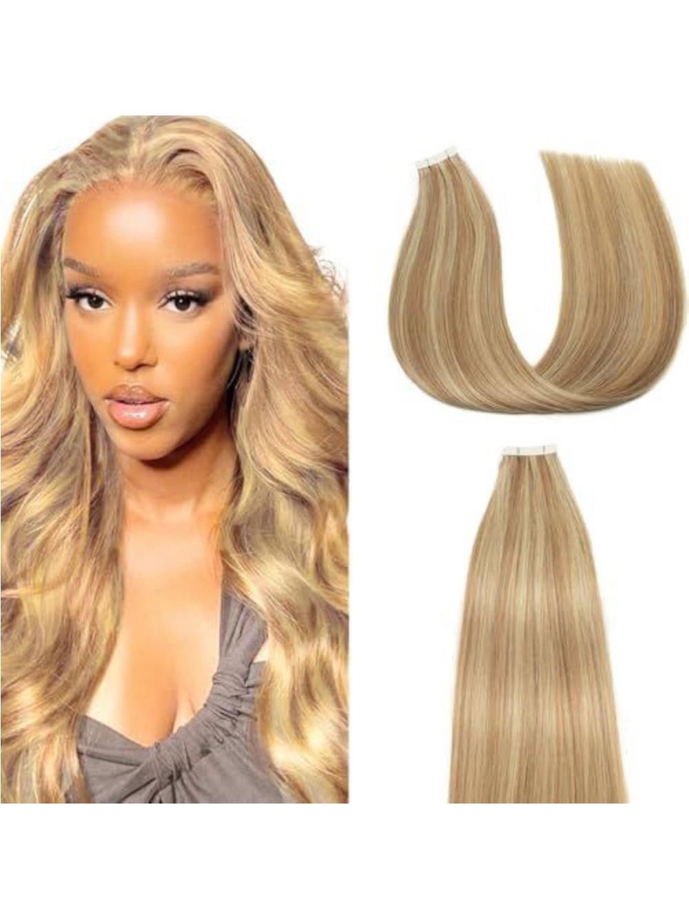 Blonde Tape-In Hair Extensions - Honey Blonde